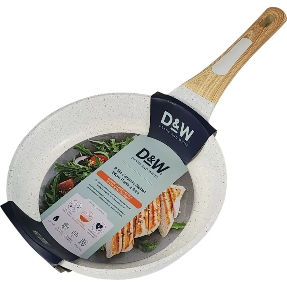 D&W Deane and White Cookware 9.5in Ceramic Interior‎ Nonstick Skillet Frying Pan